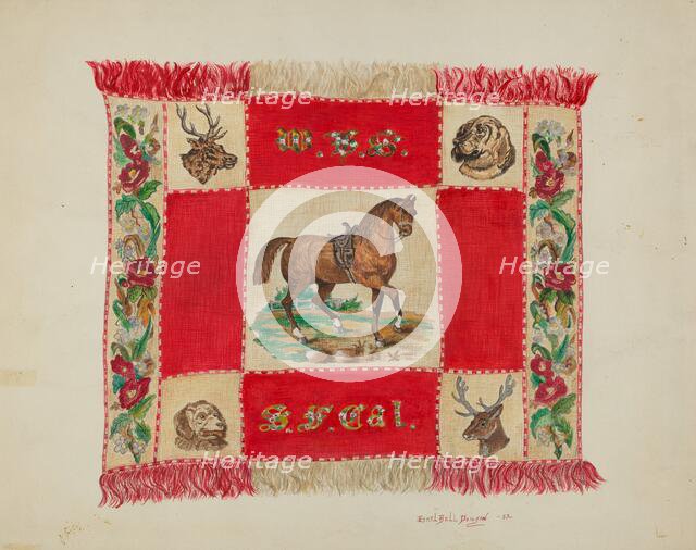 Afghan (detail), c. 1937. Creator: Ethel Dougan.