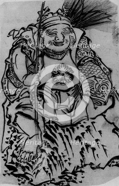Ebisu (God of Luck, Protector of Merchants), 18th-19th century. Creator: School of Katsushika Hokusai.