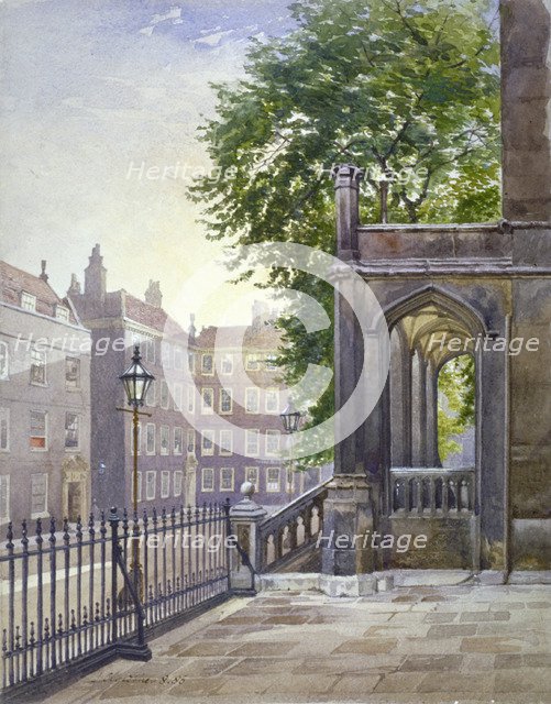 View of the entrance to Gray's Inn Hall, South Square, London, 1886.                  Artist: John Crowther