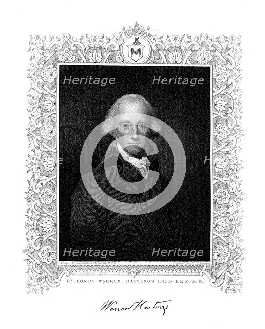 Warren Hastings, English administrator in India, 19th century. Creator: H Robinson.