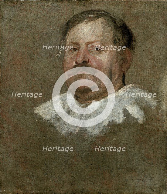 Head of a bearded Man wearing a Falling Ruff, 1628. Artist: Anthony van Dyck.