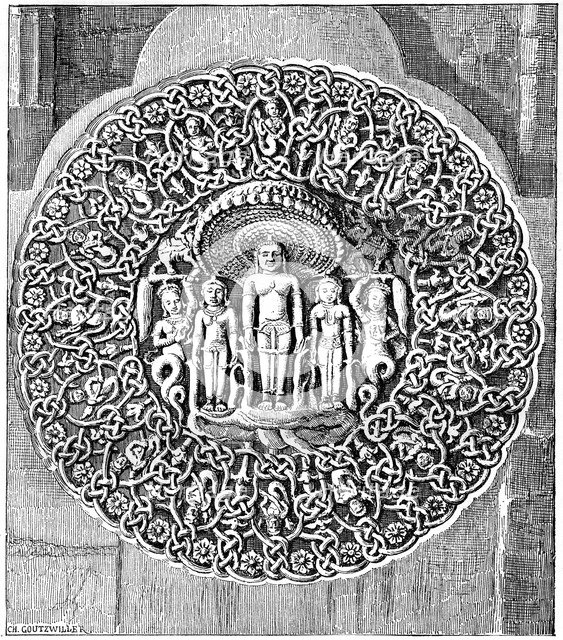 Vishnu guarded by a snake, 1895.Artist: C Goutzwiller