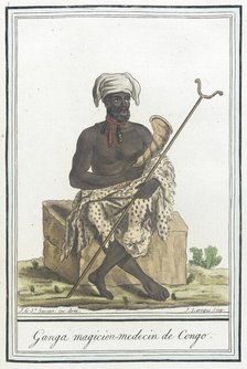 Costumes de Différents Pays, 'Ganga Magicien-Medecin de Congo', c1797. Creator: Jacques Grasset de Saint-Sauveur.