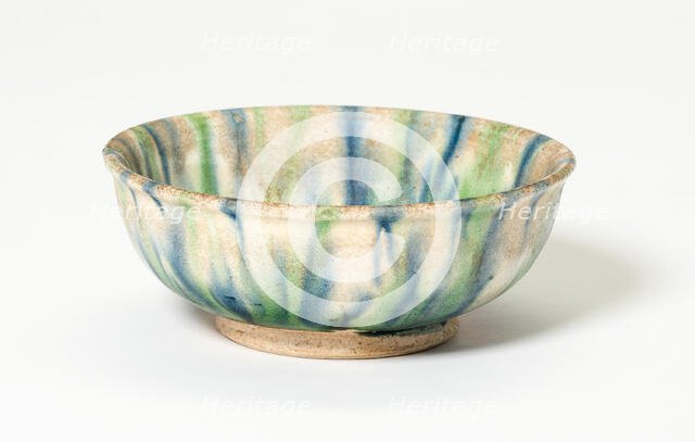Bowl with Streak Pattern, Tang dynasty (618-906), first half of 8th century. Creator: Unknown.