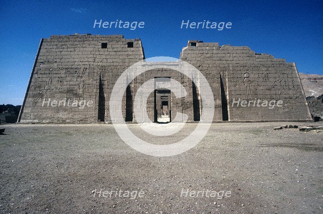 Mortuary Temple of Rameses III at Medinat Habu, Luxor, Egypt, 20th Dynasty, c12 century BC. Artist: Unknown