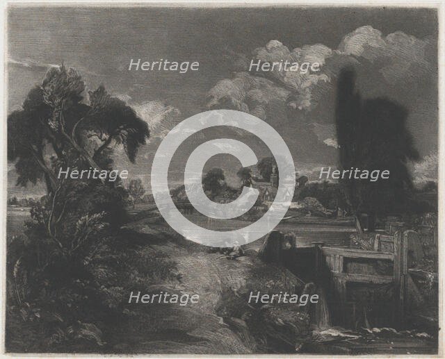 A Lock on the Stour, 1830. Creator: David Lucas.