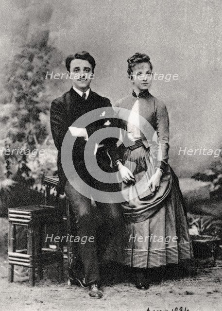 Georges and Jeanne Hugo, grandchildren of French novelist Victor Hugo, 1884. Artist: Unknown