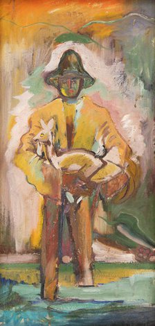 Man Carrying a Deer, 1930-1935. Creator: Arnold Peter Weisz-Kubincan.
