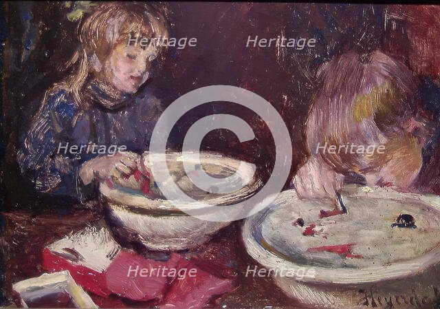 Children playing, probably 1908. Creator: Hans Heyerdahl.