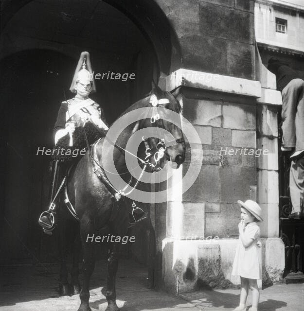Mounted Horse Guard, London, c1955. Creator: Arthur Charles Kirby Ware.