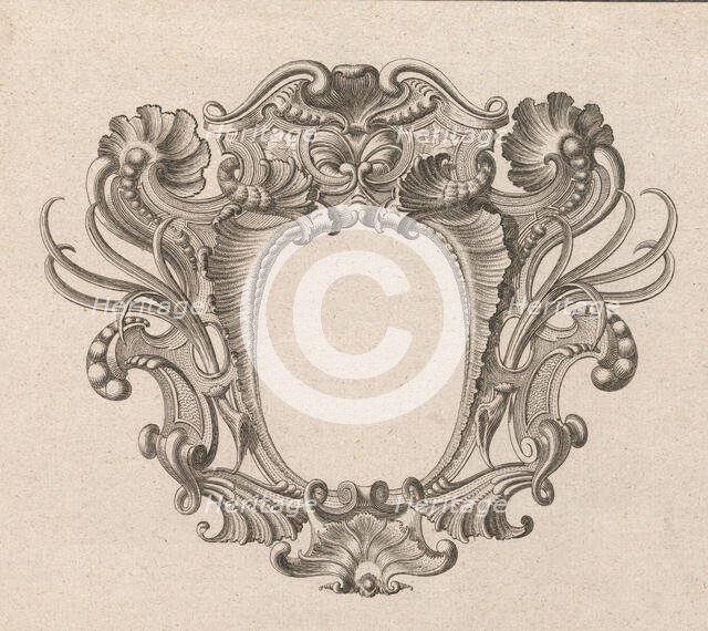 Design for a Cartouche, Plate 5 from 'Neü inventierte sehr dienstiche Schil..., Printed ca. 1750-56. Creator: Jeremias Wachsmuth.