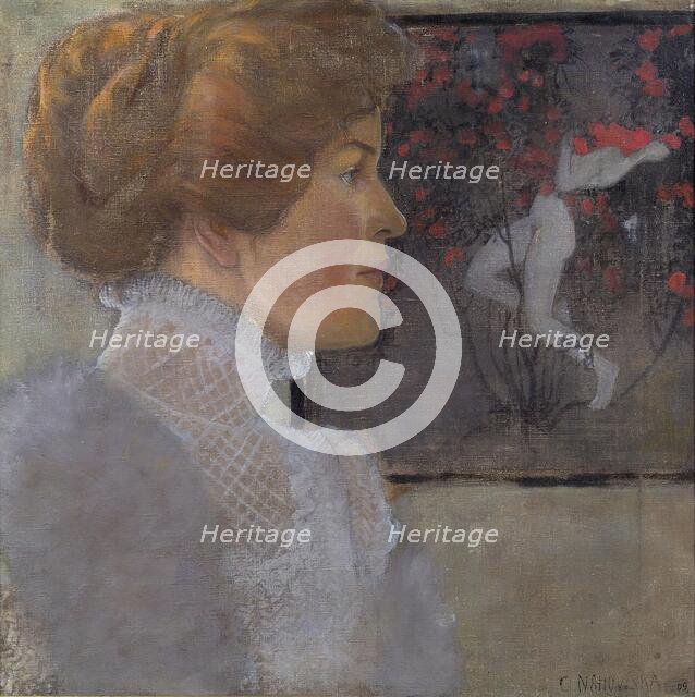 Portrait of a lady, 1909. Creator: Carola Nahowska.