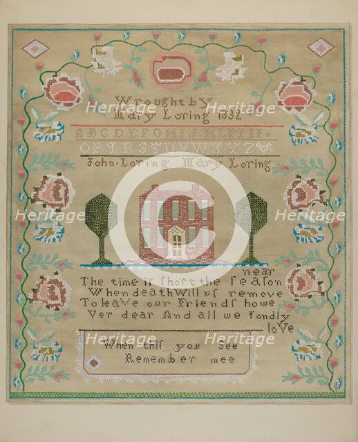 Sampler, c. 1937. Creator: Katherine Hastings.