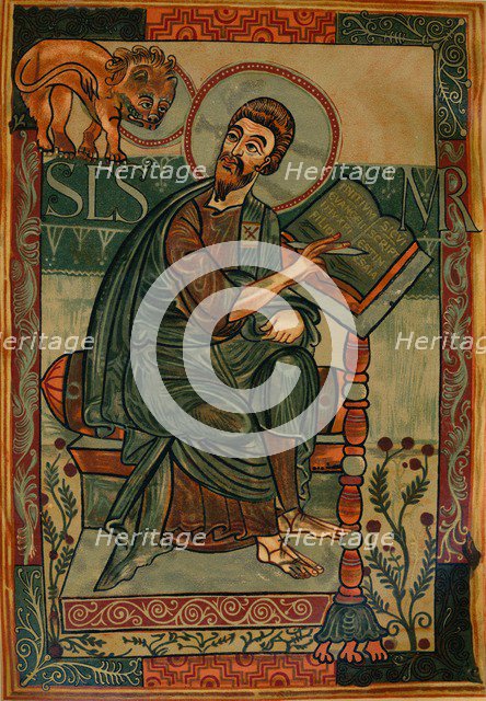 St. Mark from the Godescalc Gospel Lectionary, 781-783 (1947). Artist: Godescalc.