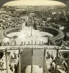 St Peter's Square from the dome of St Peter's Basilica, Rome, Italy. Artist: Unknown