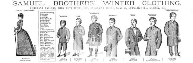 Samuel Brothers' Winter Clothing, 1883. Creator: Unknown.