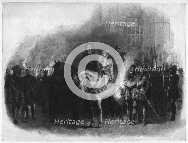 King Edward VI and Edward Seymour, Duke of Somerset, Hampton Court, 19th century. Artist: Unknown