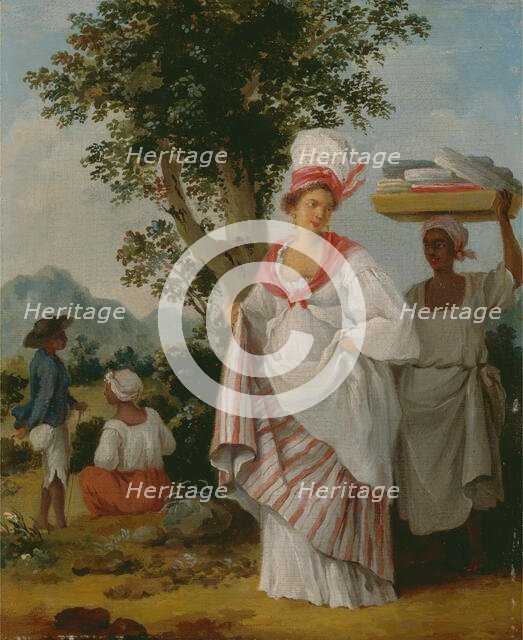 A West Indian Creole Woman Attended by her Black Servant, ca. 1780. Creator: Agostino Brunias.