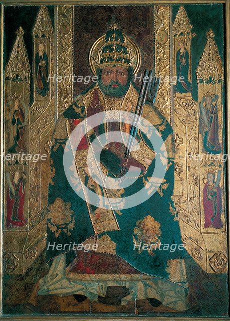 Benedicto XIII, alleged portrait of the antipope called Pedro de Luna who is representing San Pet…