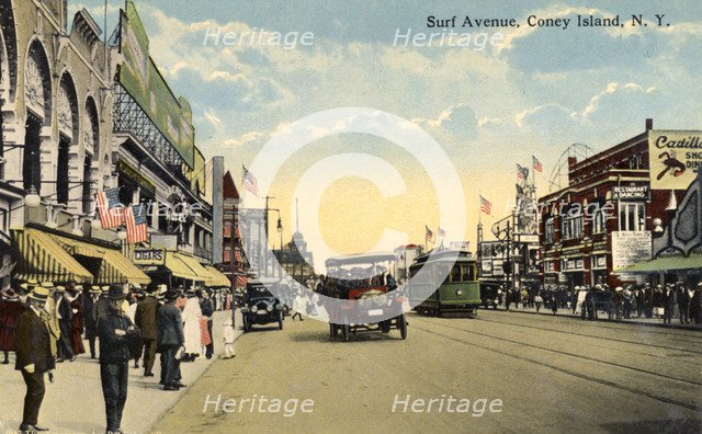 Surf Avenue, Coney Island, New York City, New York, USA, 1916. Artist: Unknown