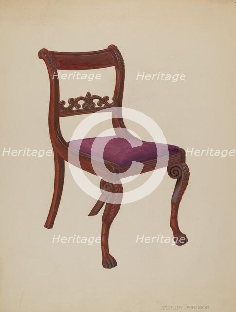 Chair, 1935/1942. Creator: Arthur Johnson.