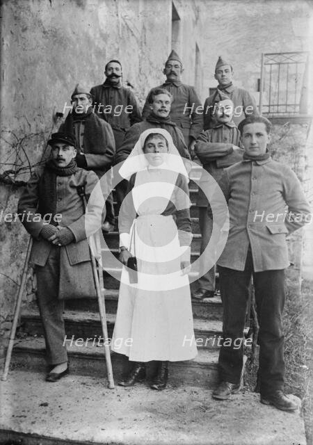 Lady Baird & wounded at Chambery, 19 June 1918. Creator: Bain News Service.