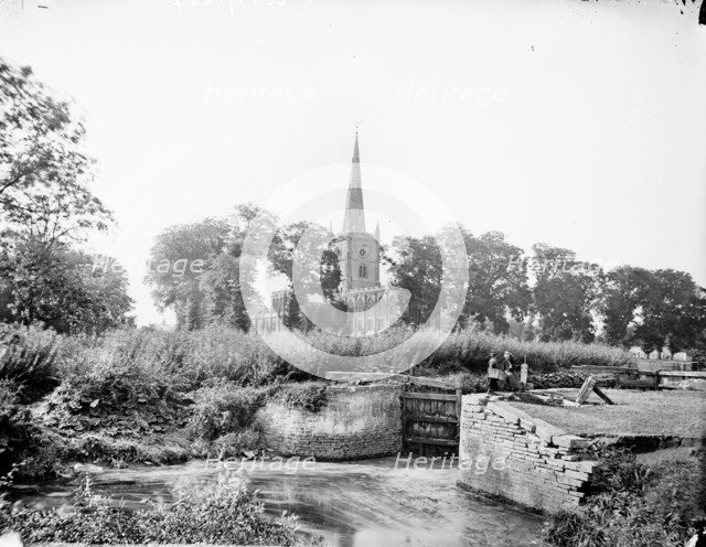 A distant prospect of Holy Trinity church, Stratford upon Avon, Warwickshire. Artist: Henry Taunt