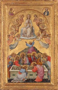 The Assumption of the Virgin with Busts of the Archangel Gabriel and the Virgin of..., c. 1400/1405. Creator: Paolo di Giovanni Fei.