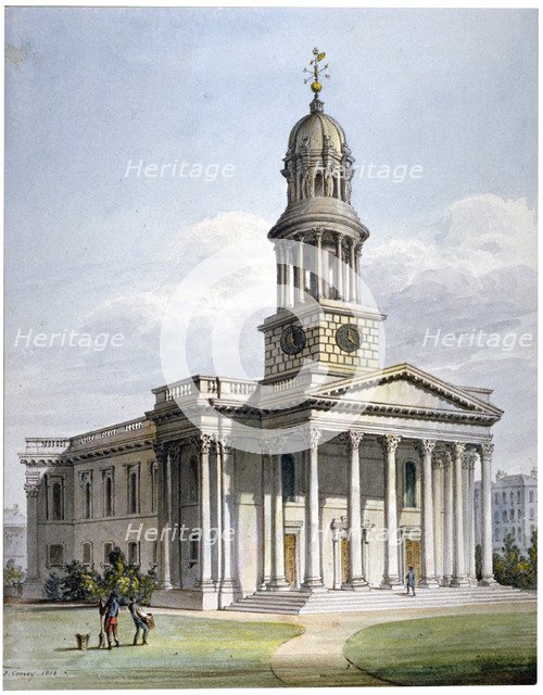 St Marylebone New Church, London, 1816.    Artist: John Coney