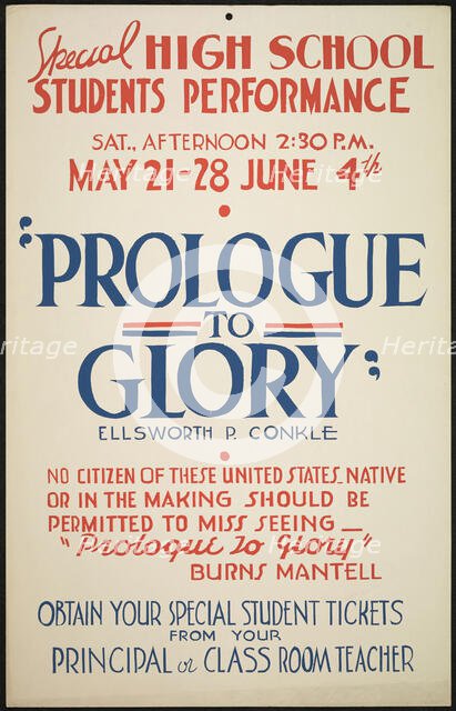 Prologue to Glory, [193-]. Creator: Unknown.