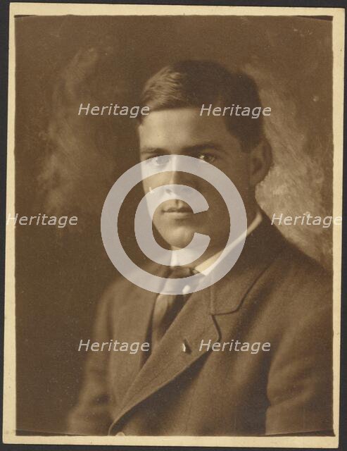Portrait of a Young Man with Lapel Pin, 1907-1943. Creator: Louis Fleckenstein.