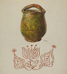 Pa. German Jug, c. 1937. Creator: Frances Lichten.