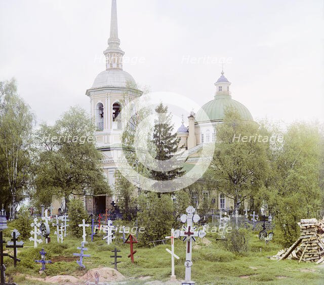 Cemetery Church of the Exaltation of the Cross, Ostashkov, 1910. Creator: Sergey Mikhaylovich Prokudin-Gorsky.