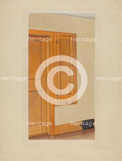 Shaker Built-In Cupboard, 1937. Creator: Sumner Merrill.