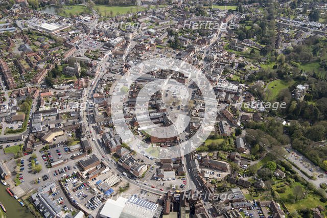 The town, market place and castle, Devizes, Wiltshire, 2017. Creator: Damian Grady.