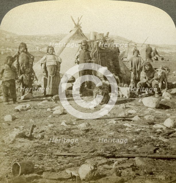 Eskimos, Greenland.Artist: Underwood & Underwood