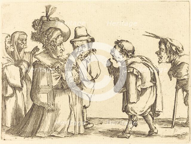 A Lady Greeted by a Dwarf. Creator: Stefano della Bella.