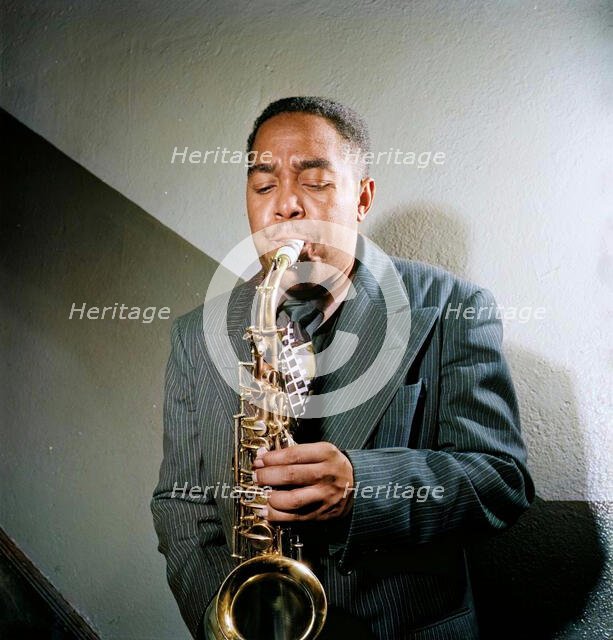Portrait of Charlie Parker, Carnegie Hall, New York, N.Y., ca. 1947. Creator: William Paul Gottlieb.