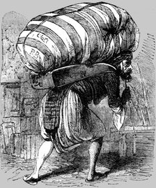 'Porter Carrying a Load; Industrious Classes in Constantinople', 1854. Creator: Unknown.