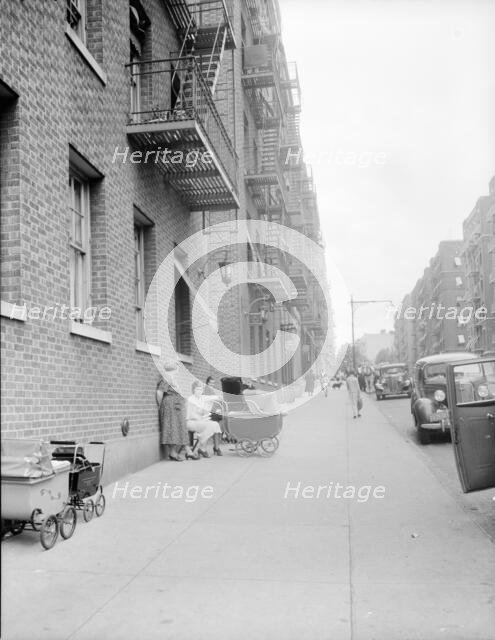 Background photo for Hightstown project, Bronx, New York, 1936. Creator: Dorothea Lange.