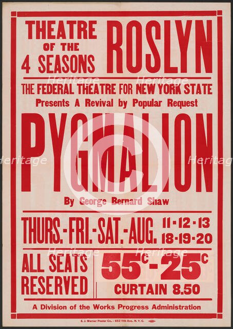 Pygmalion, Roslyn, NY, 1937. Creator: Unknown.
