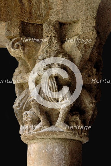 Detail of a capital in the cloister Sant Pere de Galligants, 12th century. Artist: Anonymous  