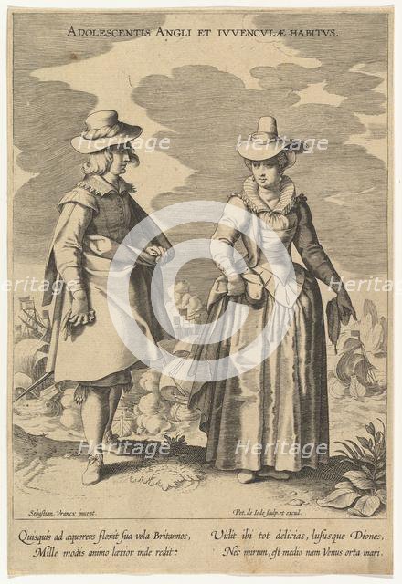 Adolescentis Angli et Iuvenculae Habitus, from Fashions of Different Nations.n.d. Creator: Pieter de Jode I.