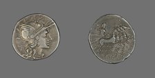 Denarius (Coin) Depicting the Goddess Roma, 144 BCE. Creator: Unknown.