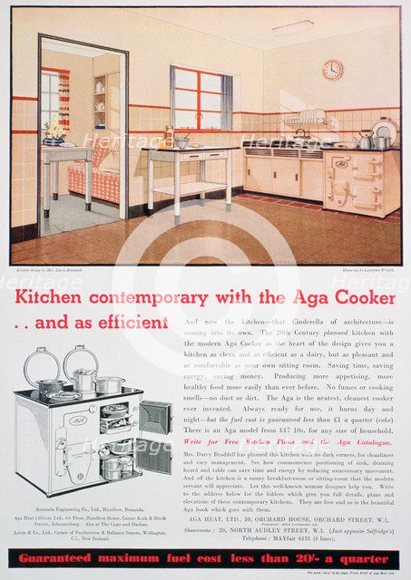 Advert for Aga cookers, 1936. Artist: Unknown