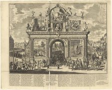 Investment schemes: Memorial arch erected at the burial place of ruined shareholders, 1720. Creator: Anonymous.