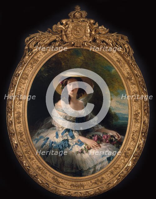 Portrait of Eugénie de Montijo (1826-1920), Empress of the French, 1857. Creator: Winterhalter, Franz Xavier (1805-1873).