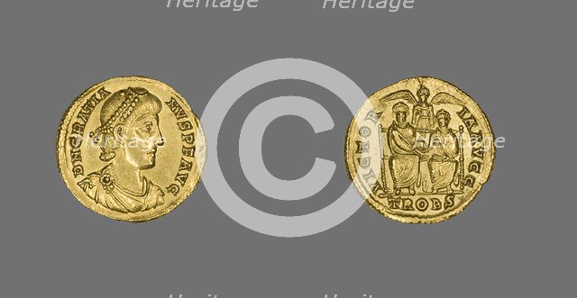 Solidus (Coin) Portraying Emperor Gratian, 375-378. Creator: Unknown.