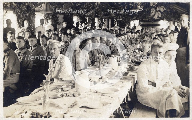 Farewell dinner for Company B, 112th Engineers, Fort Sheridan, Illinois, USA, 29th September, 1917. Artist: Unknown