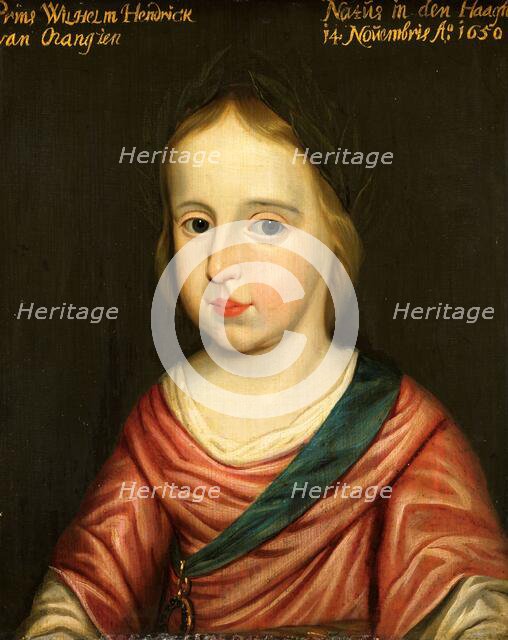 Portrait of Willem III (1650-1702), Prince of Orange, c.1653. Creator: Workshop of Gerard van Honthorst.